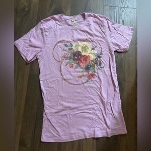 Mickey ears floral lavender womens shirt. Perfect for Disneyland / Disneyworld